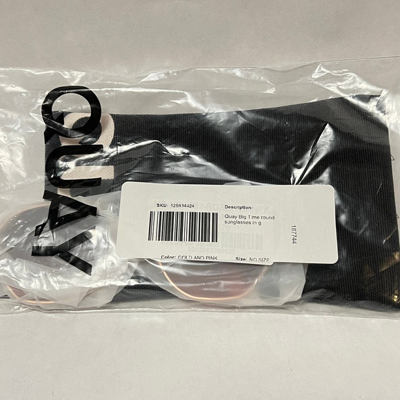 New Quay Australia Big Time Sunglasses Rose Green Brown Pink - Picture 3 of 9